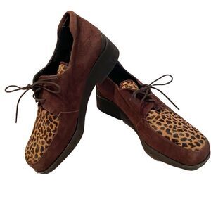 Andre Assous Featherweights Oxford Leopard Print Hair Upper Size 8 0265
